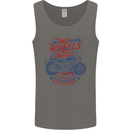 Two Wheels Attitude Motorcycle Biker Motorbike Mens Vest Tank Top Charcoal