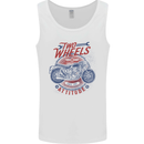 Two Wheels Attitude Motorcycle Biker Motorbike Mens Vest Tank Top White