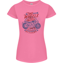 Two Wheels Attitude Motorcycle Biker Motorbike Womens Petite Cut T-Shirt Azalea