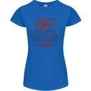 Two Wheels Attitude Motorcycle Biker Motorbike Womens Petite Cut T-Shirt Royal Blue