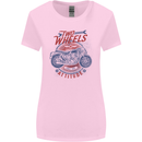 Two Wheels Attitude Motorcycle Biker Motorbike Womens Wider Cut T-Shirt Light Pink