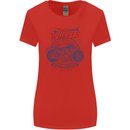 Two Wheels Attitude Motorcycle Biker Motorbike Womens Wider Cut T-Shirt Red