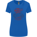 Two Wheels Attitude Motorcycle Biker Motorbike Womens Wider Cut T-Shirt Royal Blue