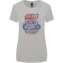 Two Wheels Attitude Motorcycle Biker Motorbike Womens Wider Cut T-Shirt Sports Grey