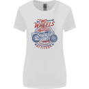 Two Wheels Attitude Motorcycle Biker Motorbike Womens Wider Cut T-Shirt White