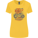 Two Wheels Attitude Motorcycle Biker Motorbike Womens Wider Cut T-Shirt Yellow