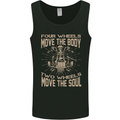 Two Wheels Biker Motorcycle Motorbike Mens Vest Tank Top Black