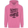 Two Wheels Forever Motorcycle Cafe Racer Childrens Kids Hoodie Azalea