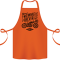 Two Wheels Forever Motorcycle Cafe Racer Cotton Apron 100% Organic Orange