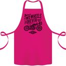 Two Wheels Forever Motorcycle Cafe Racer Cotton Apron 100% Organic Pink