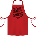 Two Wheels Forever Motorcycle Cafe Racer Cotton Apron 100% Organic Red