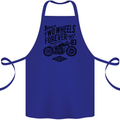 Two Wheels Forever Motorcycle Cafe Racer Cotton Apron 100% Organic Royal Blue