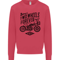 Two Wheels Forever Motorcycle Cafe Racer Kids Sweatshirt Jumper Heliconia
