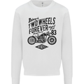 Two Wheels Forever Motorcycle Cafe Racer Kids Sweatshirt Jumper White