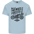 Two Wheels Forever Motorcycle Cafe Racer Kids T-Shirt Childrens Light Blue