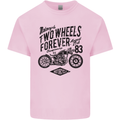 Two Wheels Forever Motorcycle Cafe Racer Kids T-Shirt Childrens Light Pink