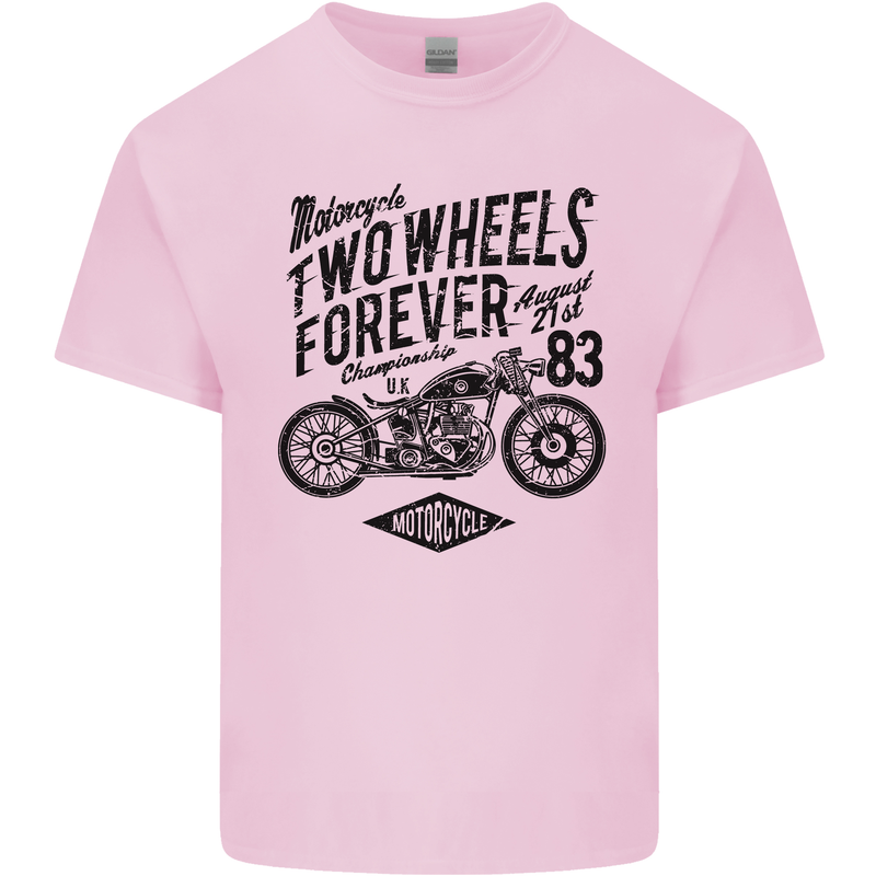Two Wheels Forever Motorcycle Cafe Racer Kids T-Shirt Childrens Light Pink