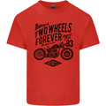 Two Wheels Forever Motorcycle Cafe Racer Kids T-Shirt Childrens Red