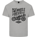Two Wheels Forever Motorcycle Cafe Racer Kids T-Shirt Childrens Sports Grey