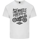 Two Wheels Forever Motorcycle Cafe Racer Kids T-Shirt Childrens White