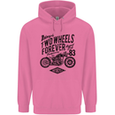 Two Wheels Forever Motorcycle Cafe Racer Mens 80% Cotton Hoodie Azelea