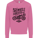 Two Wheels Forever Motorcycle Cafe Racer Mens Sweatshirt Jumper Azalea