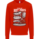 Types of Hot Dogs Fast Food Funny Kids Sweatshirt Jumper Bright Red