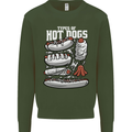 Types of Hot Dogs Fast Food Funny Kids Sweatshirt Jumper Forest Green