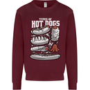 Types of Hot Dogs Fast Food Funny Kids Sweatshirt Jumper Maroon