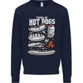 Types of Hot Dogs Fast Food Funny Kids Sweatshirt Jumper Navy Blue