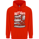 Types of Hot Dogs Fast Food Funny Mens 80% Cotton Hoodie Bright Red