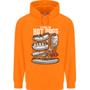 Types of Hot Dogs Fast Food Funny Mens 80% Cotton Hoodie Orange