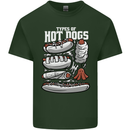 Types of Hot Dogs Fast Food Funny Mens Cotton T-Shirt Tee Top Forest Green