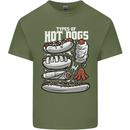 Types of Hot Dogs Fast Food Funny Mens Cotton T-Shirt Tee Top Military Green