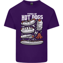 Types of Hot Dogs Fast Food Funny Mens Cotton T-Shirt Tee Top Purple