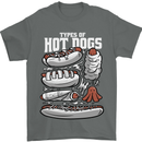 Types of Hot Dogs Fast Food Funny Mens T-Shirt 100% Cotton Charcoal