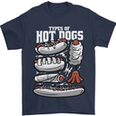 Types of Hot Dogs Fast Food Funny Mens T-Shirt 100% Cotton Navy Blue