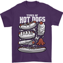 Types of Hot Dogs Fast Food Funny Mens T-Shirt 100% Cotton Purple