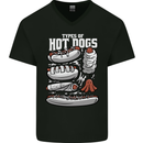 Types of Hot Dogs Fast Food Funny Mens V-Neck Cotton T-Shirt Black