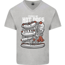 Types of Hot Dogs Fast Food Funny Mens V-Neck Cotton T-Shirt Sports Grey
