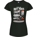 Types of Hot Dogs Fast Food Funny Womens Petite Cut T-Shirt Black