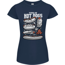 Types of Hot Dogs Fast Food Funny Womens Petite Cut T-Shirt Navy Blue