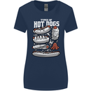 Types of Hot Dogs Fast Food Funny Womens Wider Cut T-Shirt Navy Blue