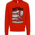 Types of Hot Dogs Funny Fast Food Kids Sweatshirt Jumper Bright Red