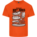 Types of Hot Dogs Funny Fast Food Kids T-Shirt Childrens Orange