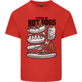 Types of Hot Dogs Funny Fast Food Kids T-Shirt Childrens Red
