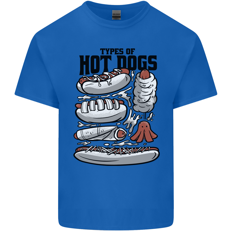Types of Hot Dogs Funny Fast Food Kids T-Shirt Childrens Royal Blue