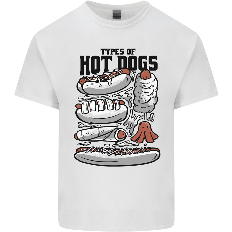 Types of Hot Dogs Funny Fast Food Kids T-Shirt Childrens White