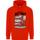 Types of Hot Dogs Funny Fast Food Mens 80% Cotton Hoodie Bright Red