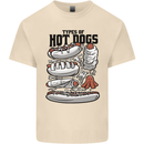 Types of Hot Dogs Funny Fast Food Mens Cotton T-Shirt Tee Top Natural